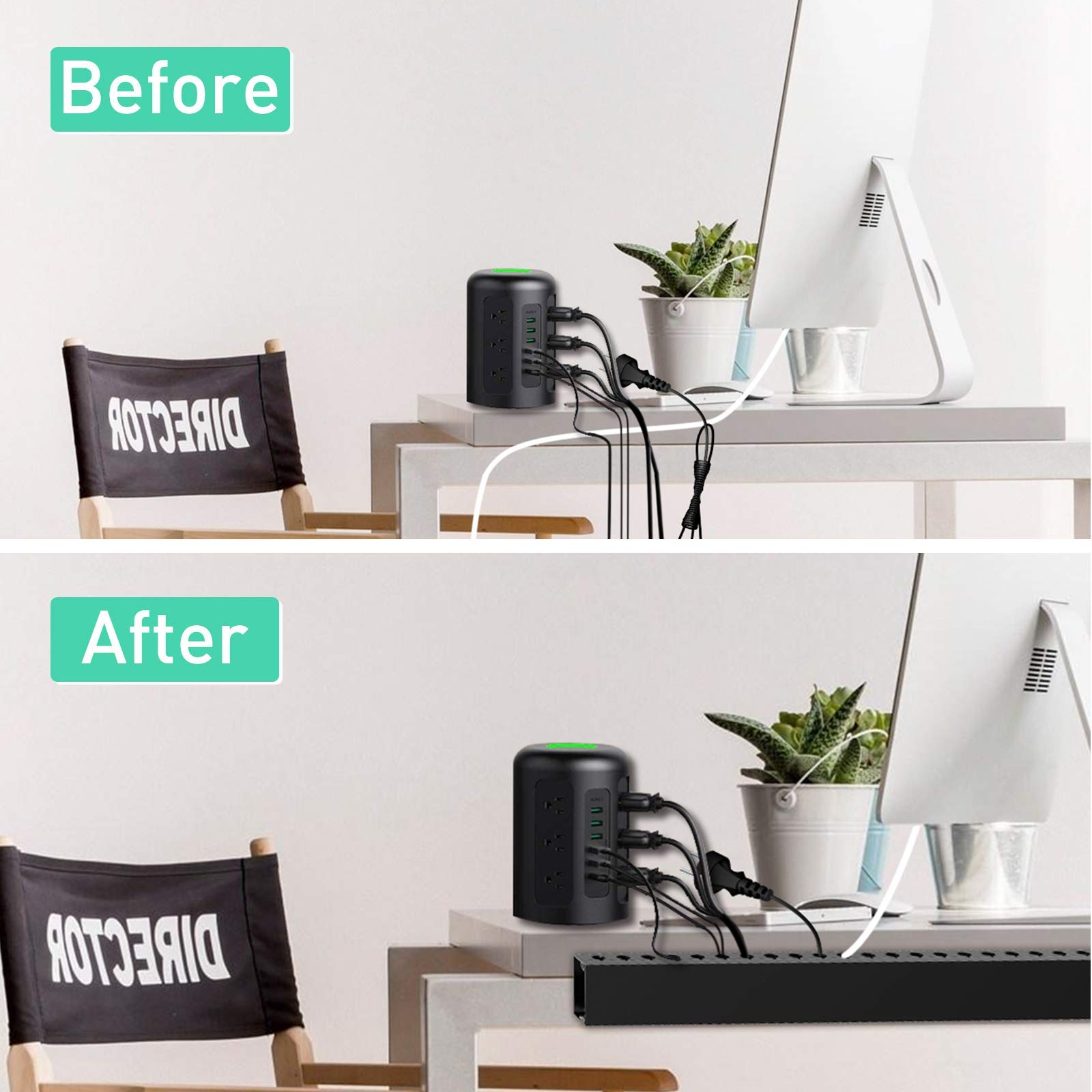【Upgrade Style】Black Open Slot Wiring Raceway Duct, Office Under Desk ...