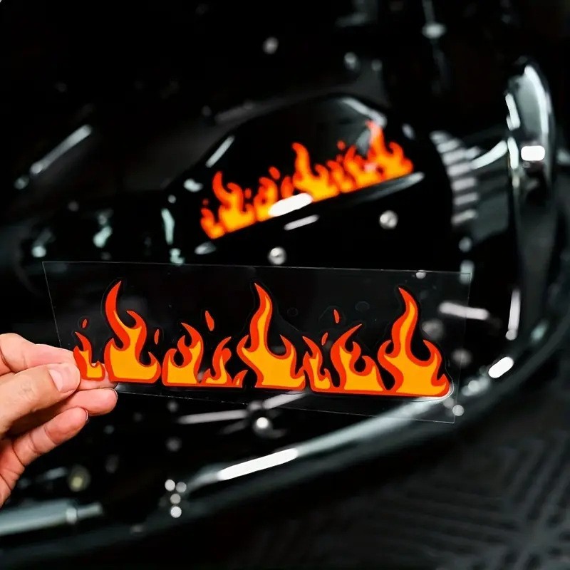 Waterproof Flame Decals for Motorcycle Tanks, Side Panels, and Helmets ...