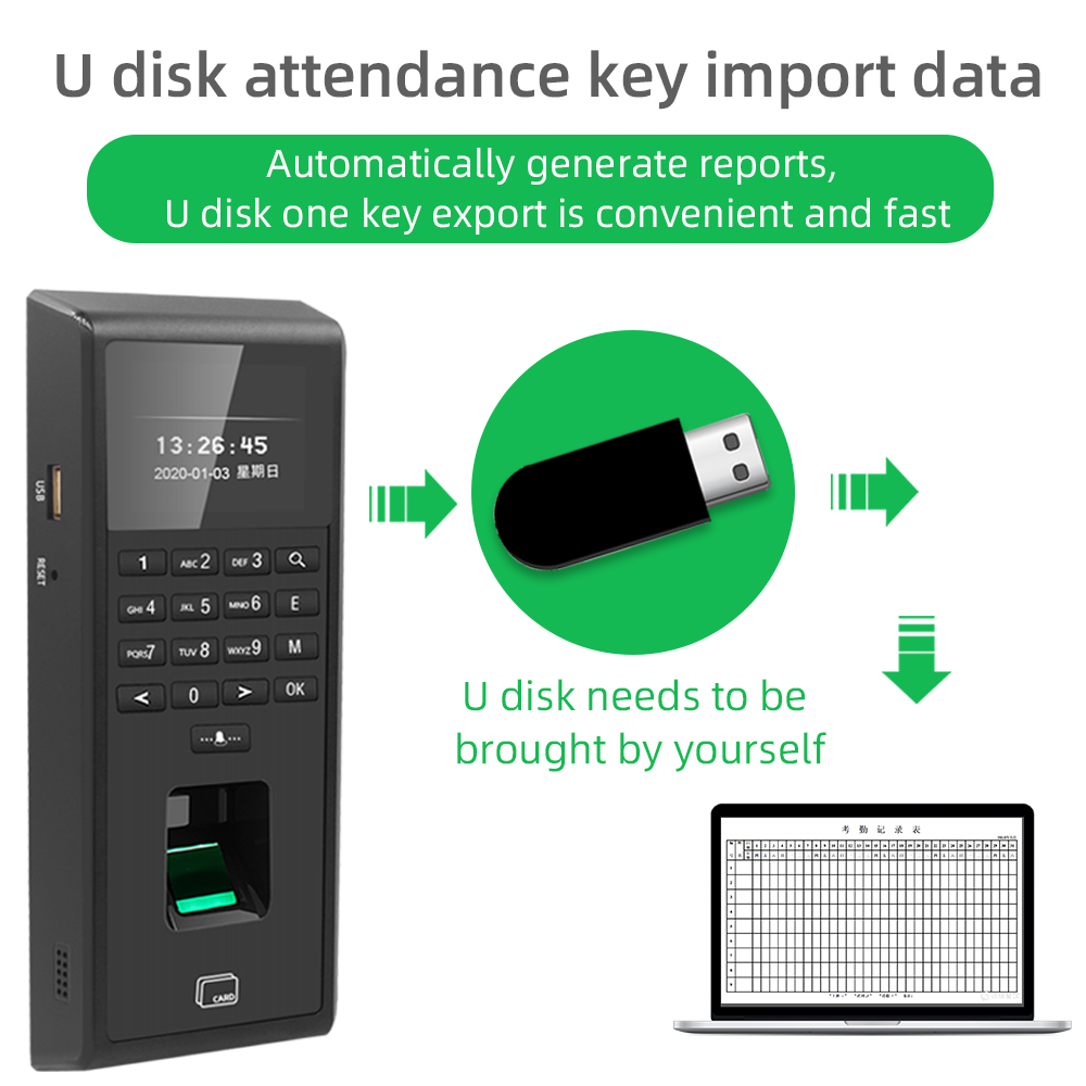Biometric Fingerprint RFID Dual Authentication Time Attendance Access ...