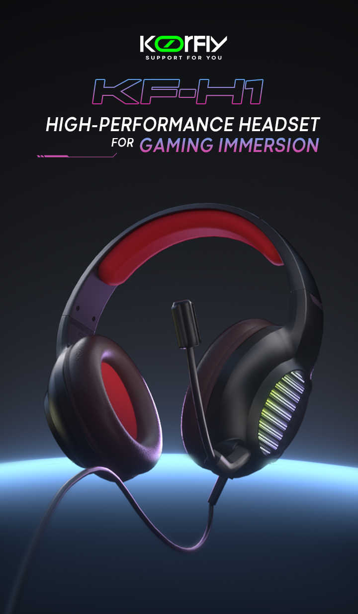 KOORFLY KF-H1 Professional Game Headset 3.5MM 7.1 Surround Stereo Deep ...