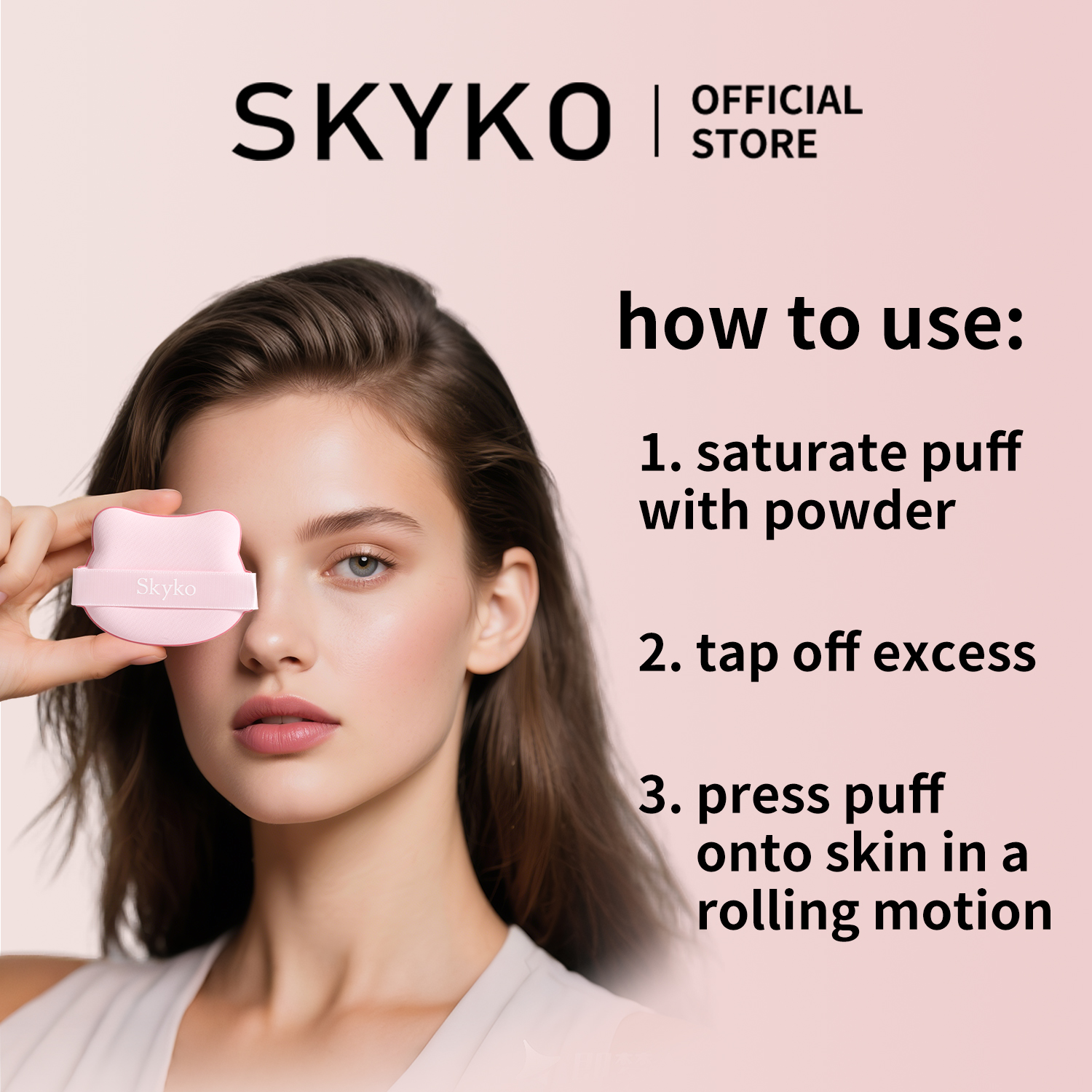 SKYKO Mini Cat Head Powder Puff Reusable Makeup & Beauty Tools Wet/Dry ...
