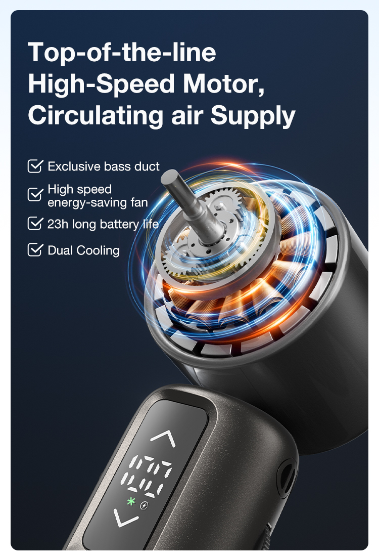 JAMAY F7pro Foldable Fan ABS 6000mAh 199 Adjustable Levels Super Strong ...