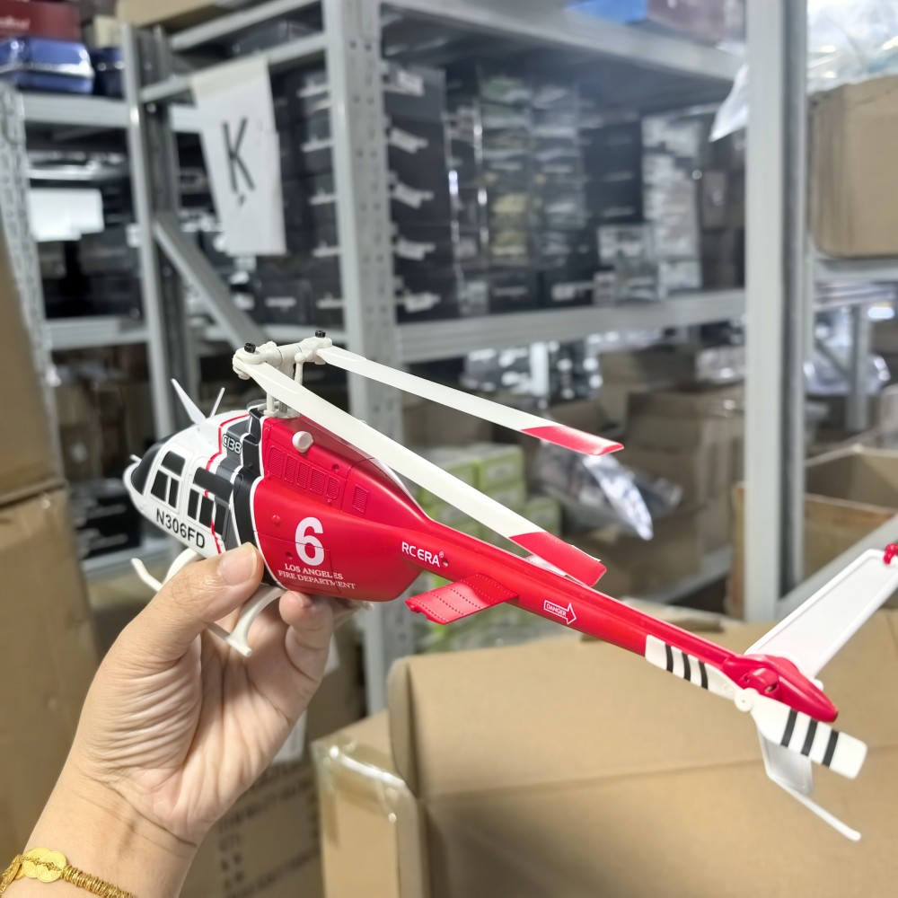 ToyGhillied RC C138 Hélicoptère radiocommandé 2.4G 6CH hélice simple sans aileron, avion militaire RC intérieur et extérieur pour fans d'avions et adultes (version RTF/bleu blanc