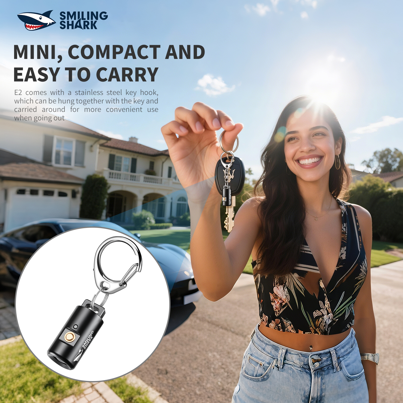 SmilingShark MINI03 LED Mini Torch Light Super Bright Keychain ...