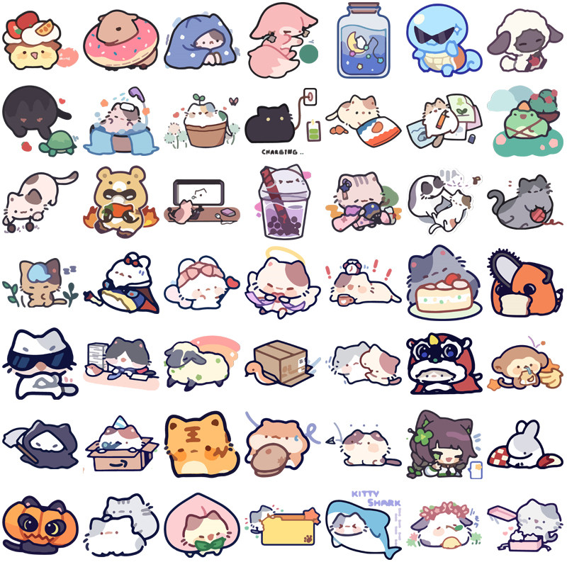 100pcs Cute Cartoon Stickers Diy Computer Laptop Washi Scrapbooking ...