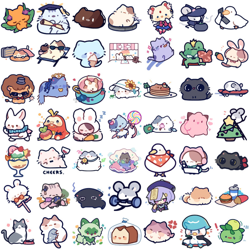 100pcs Cute Cartoon Stickers Diy Computer Laptop Washi Scrapbooking ...