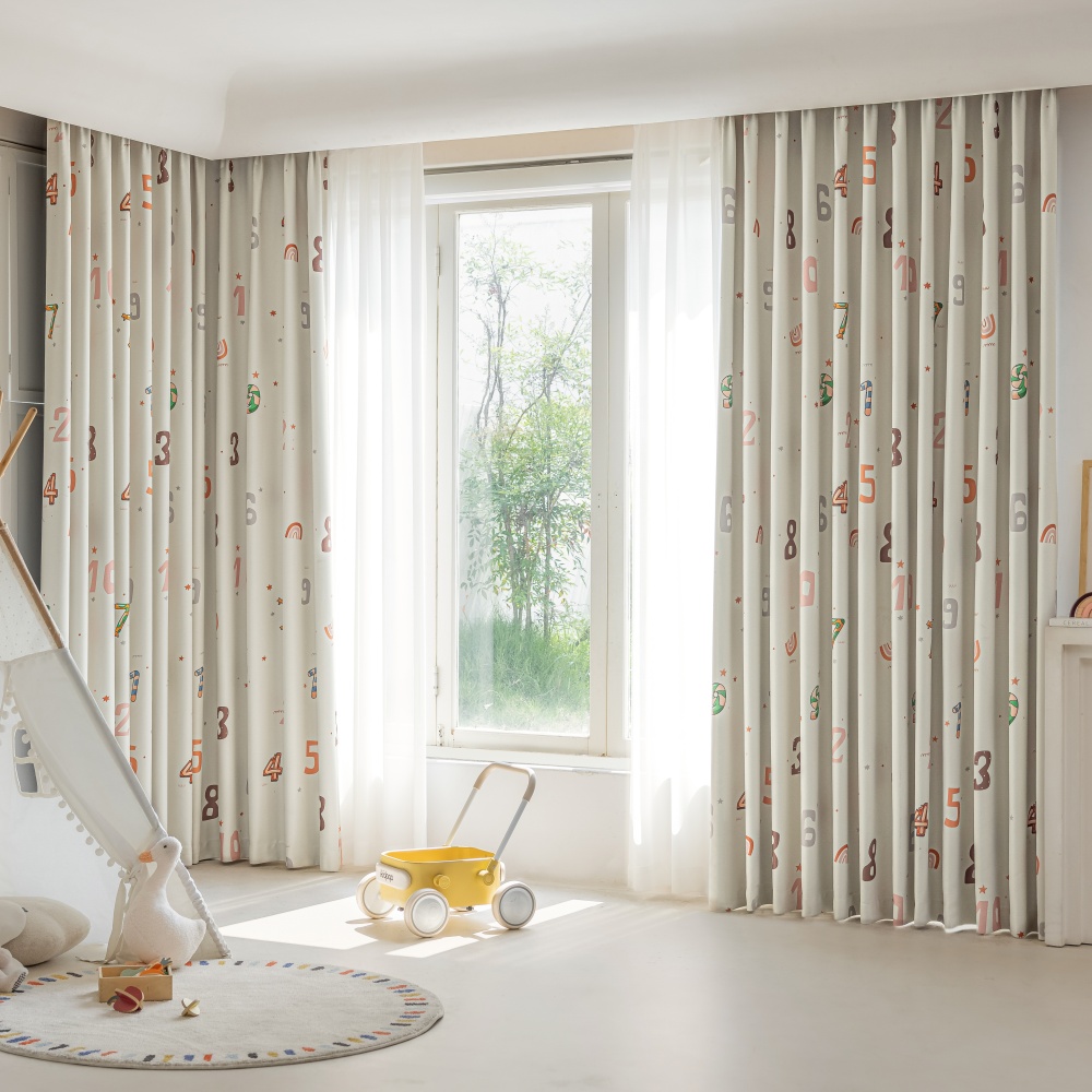 AnneyOneDecor Numbers Pattern Curtains Absolutely Blackout Curtains ...