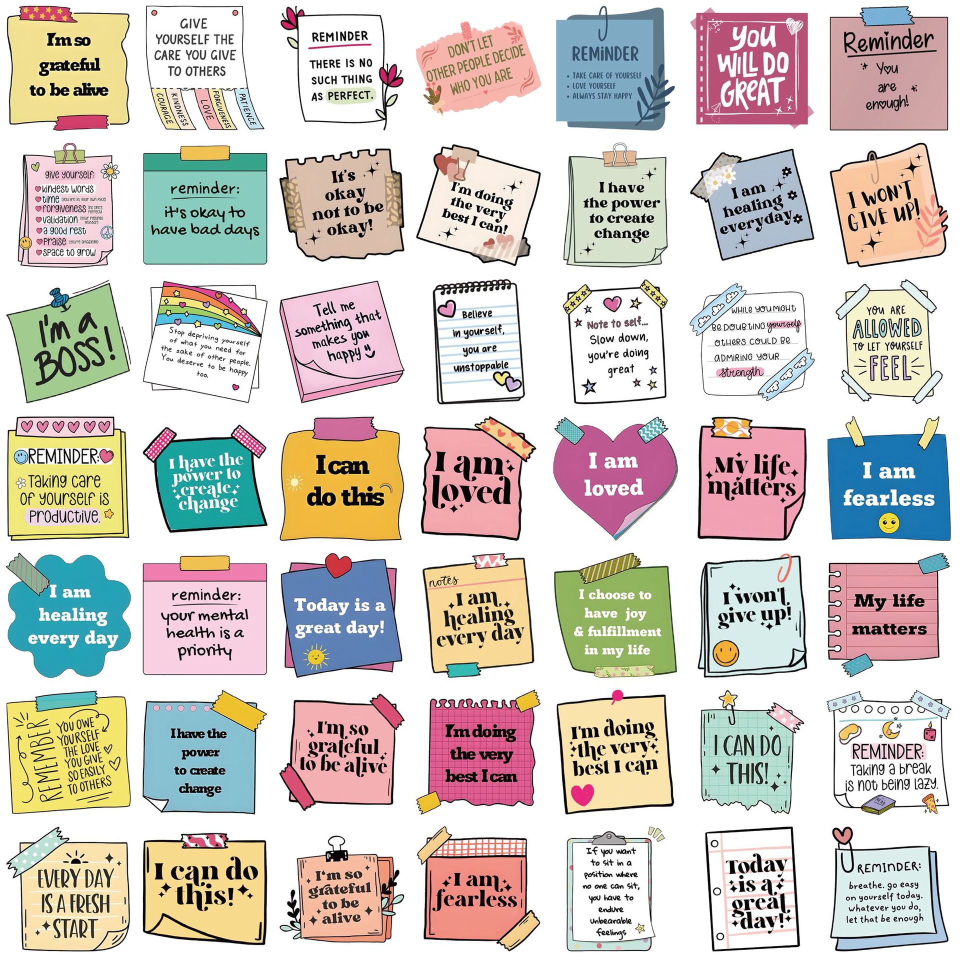 Motivational Quote Vinyl Stickers 50PCS Waterproof Sticker for Phone ...