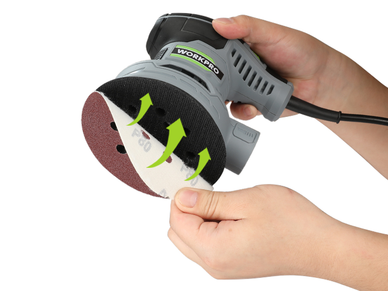 WORKPRO 12.5cm Random Orbit Sander 6 Variable Speeds 7000 to 13000 RPM ...