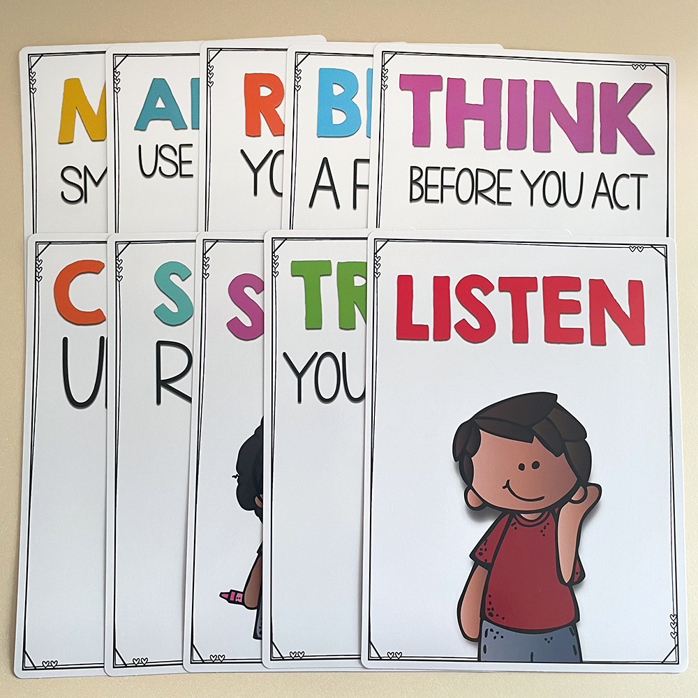 10Pcs Classroom Rules A4 Educational Posters Classroom Decor Decoration ...