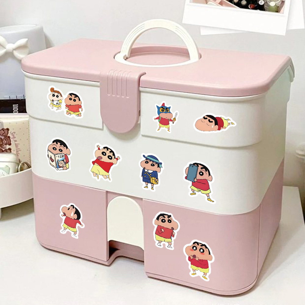 120PCS Cute Crayon Shin chan Stickers Cartoon Waterproof For Phone ...