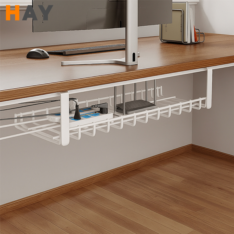 Under Table Cable Management Wire Organizer Cable Tray Under Desk Shelf ...