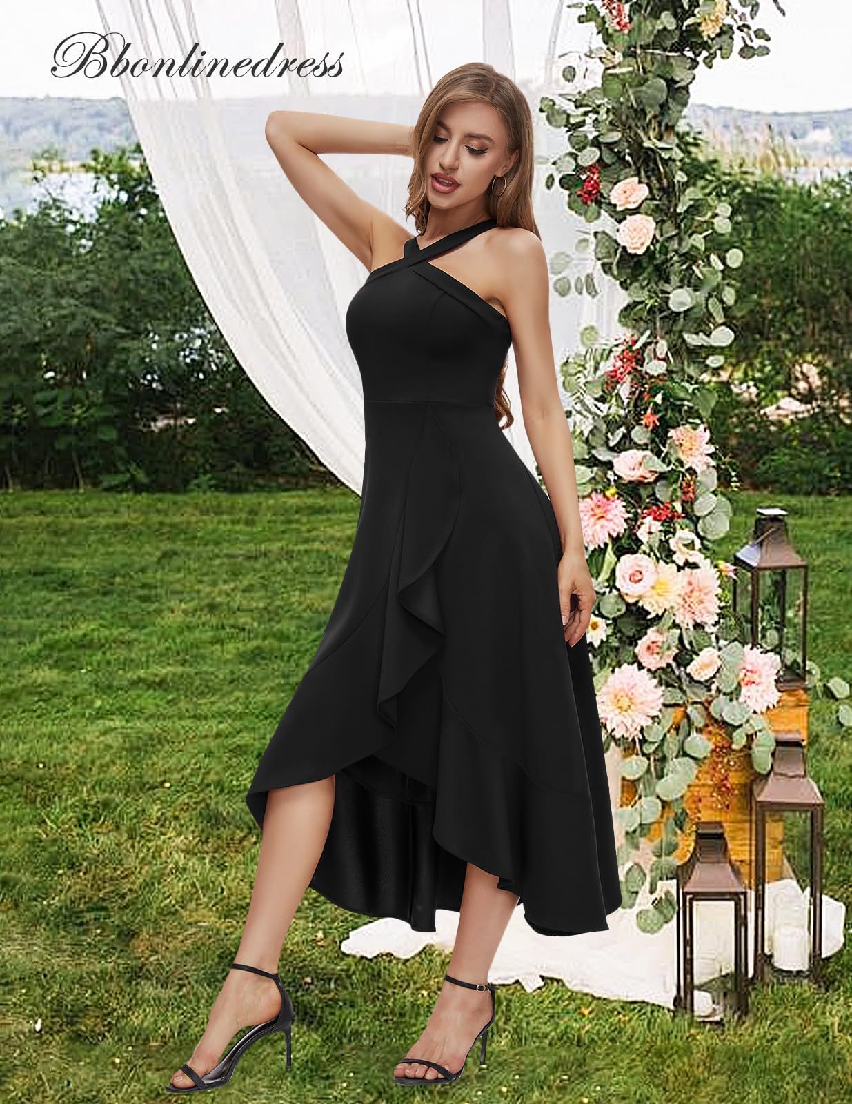 flowy chiffon dress LONG SLEEVE GOWN – Dave & Johnny Wisteria Bridesmaids Dresses Egypt reporting_status:promo Color:Deep Olive