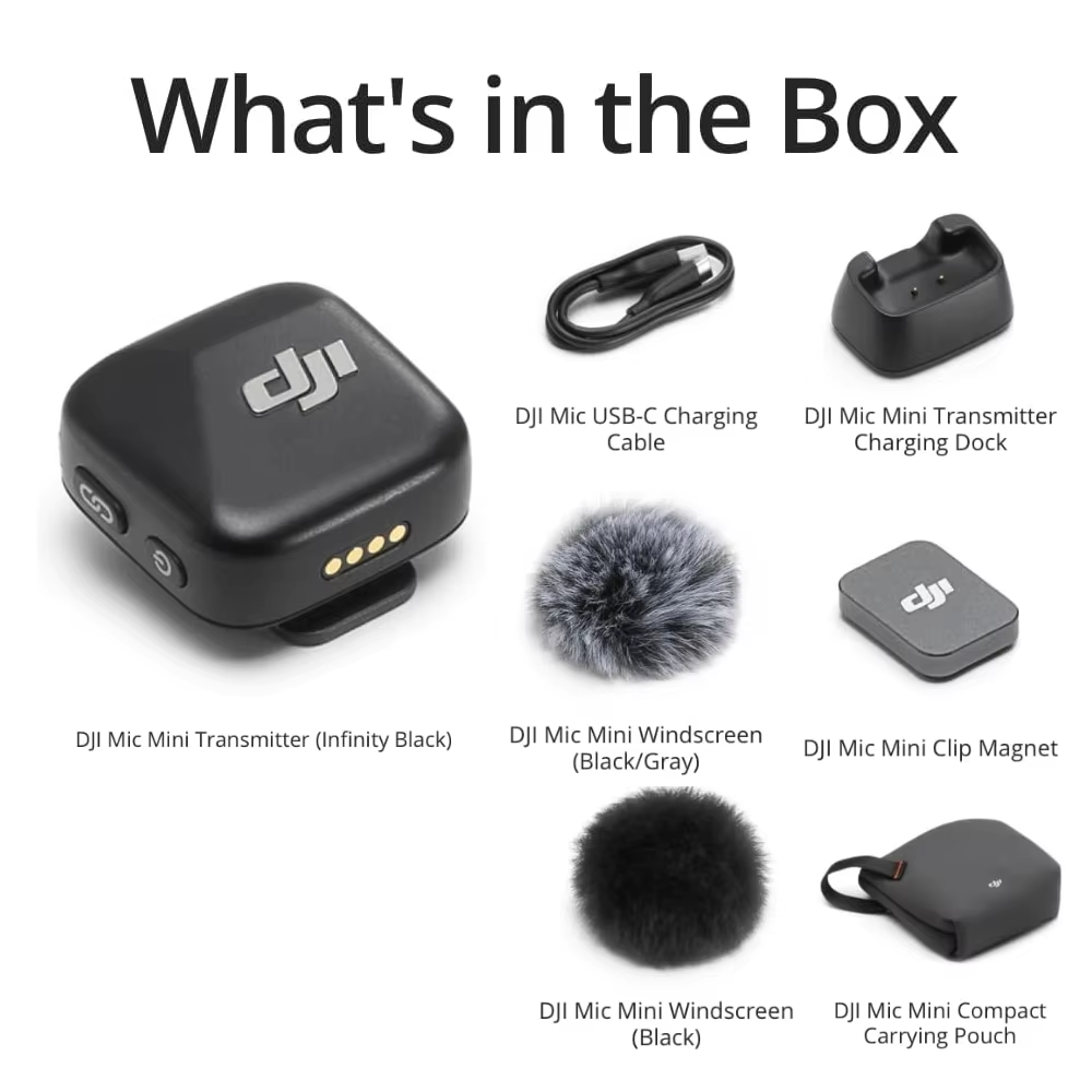DJI Mic Mini Wireless Microphone with Intelligent Noise Cancelling High ...