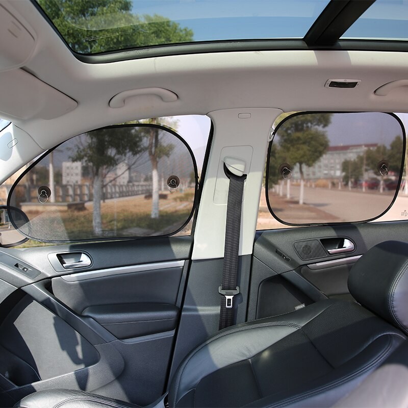 5 PCs car window sun visor UV suction net cover automatic side mount ...