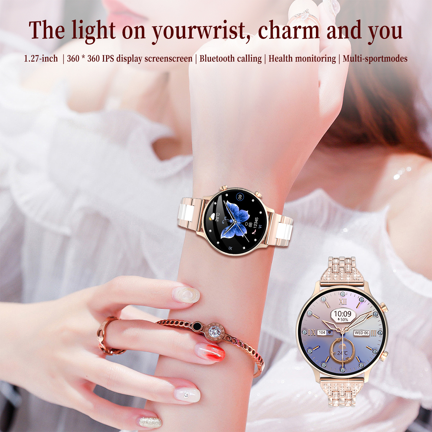 New products HUAWEI R3 Women Fashion Smart Watch Woman Diamond Watch ...