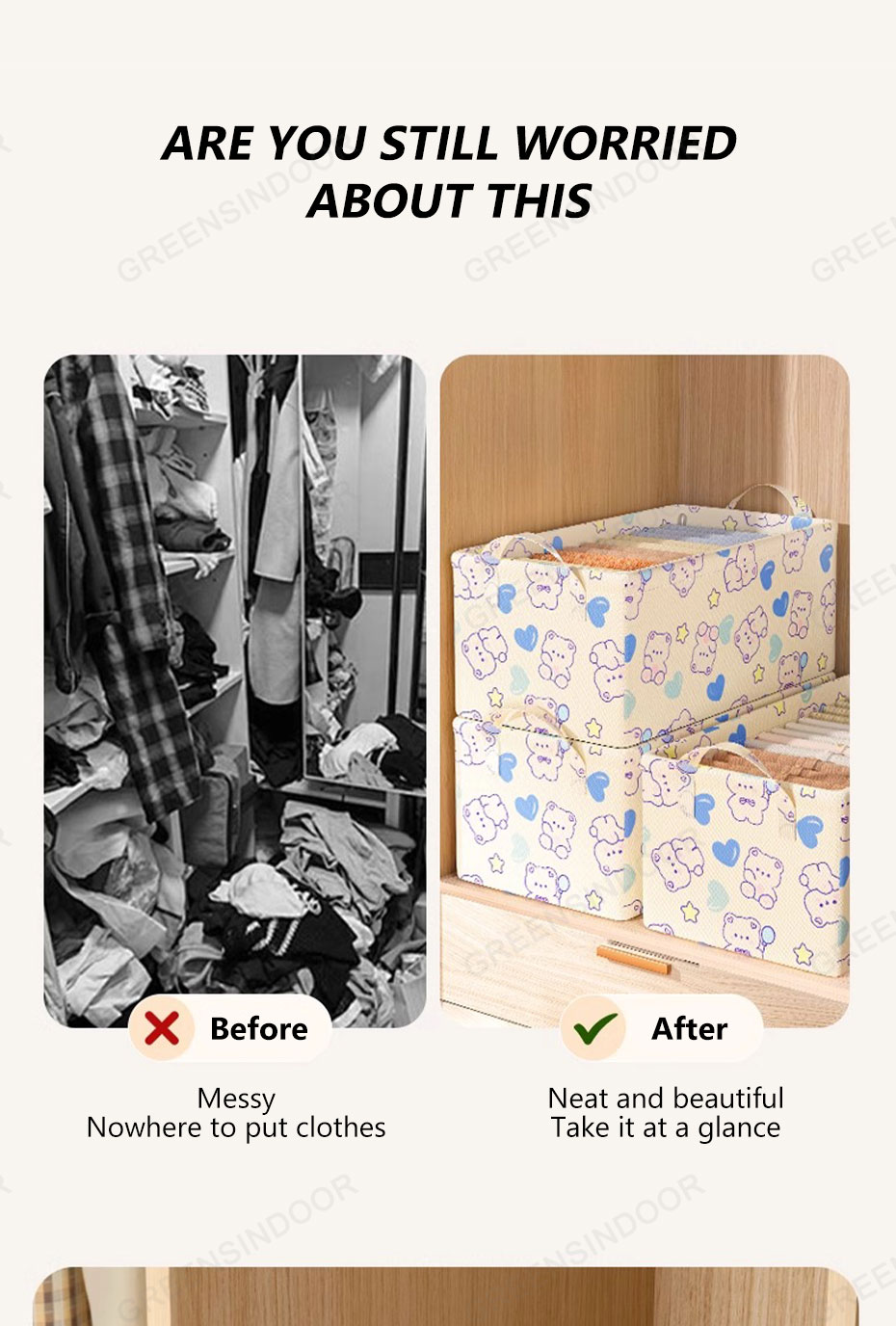 27L Clothes Storage Box with Lid Large-capacity Foldable Storage Box ...
