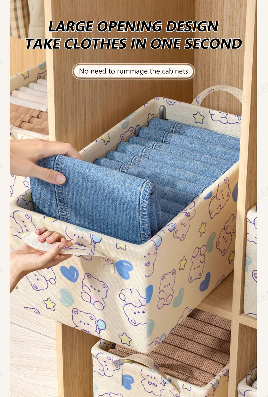 27L Clothes Storage Box with Lid Large-capacity Foldable Storage Box ...