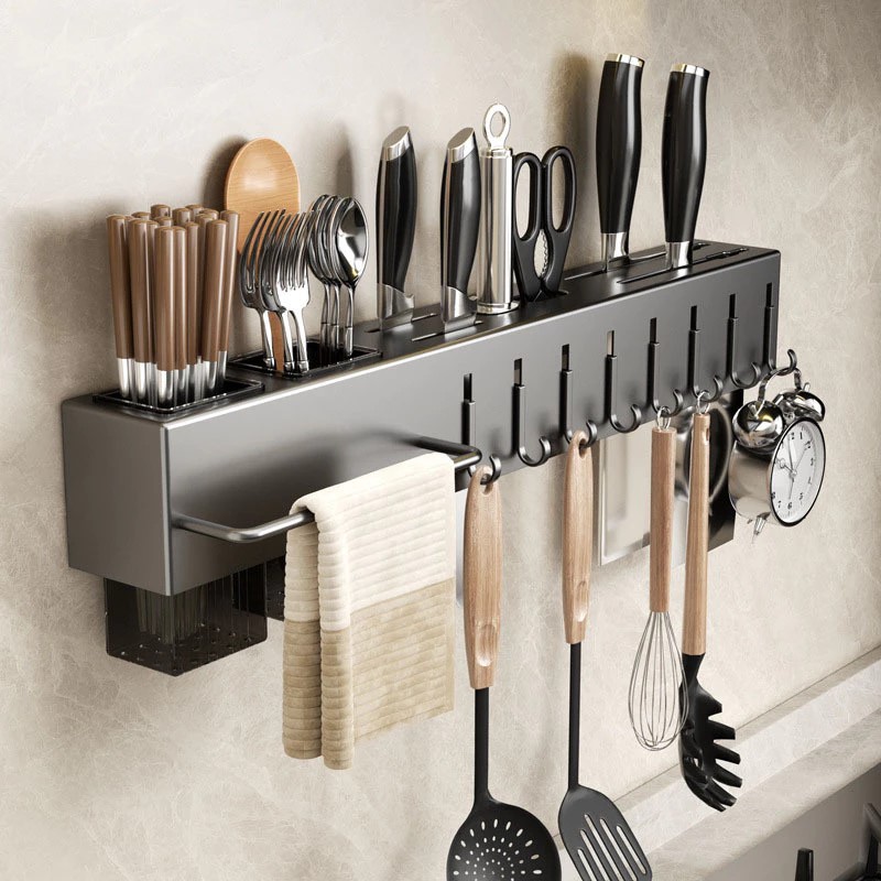 Stainless Steel Wall-Mounted Kitchen Rack Utensils Rack Dish Drainer ...