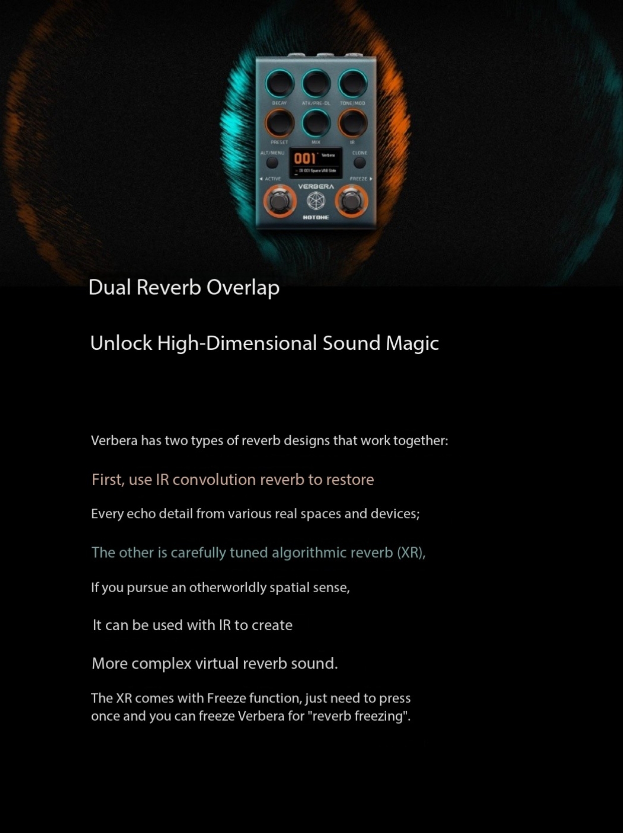 (Hotone New) Hotone Verbera Convolutional Digital Reverb Single Block ...