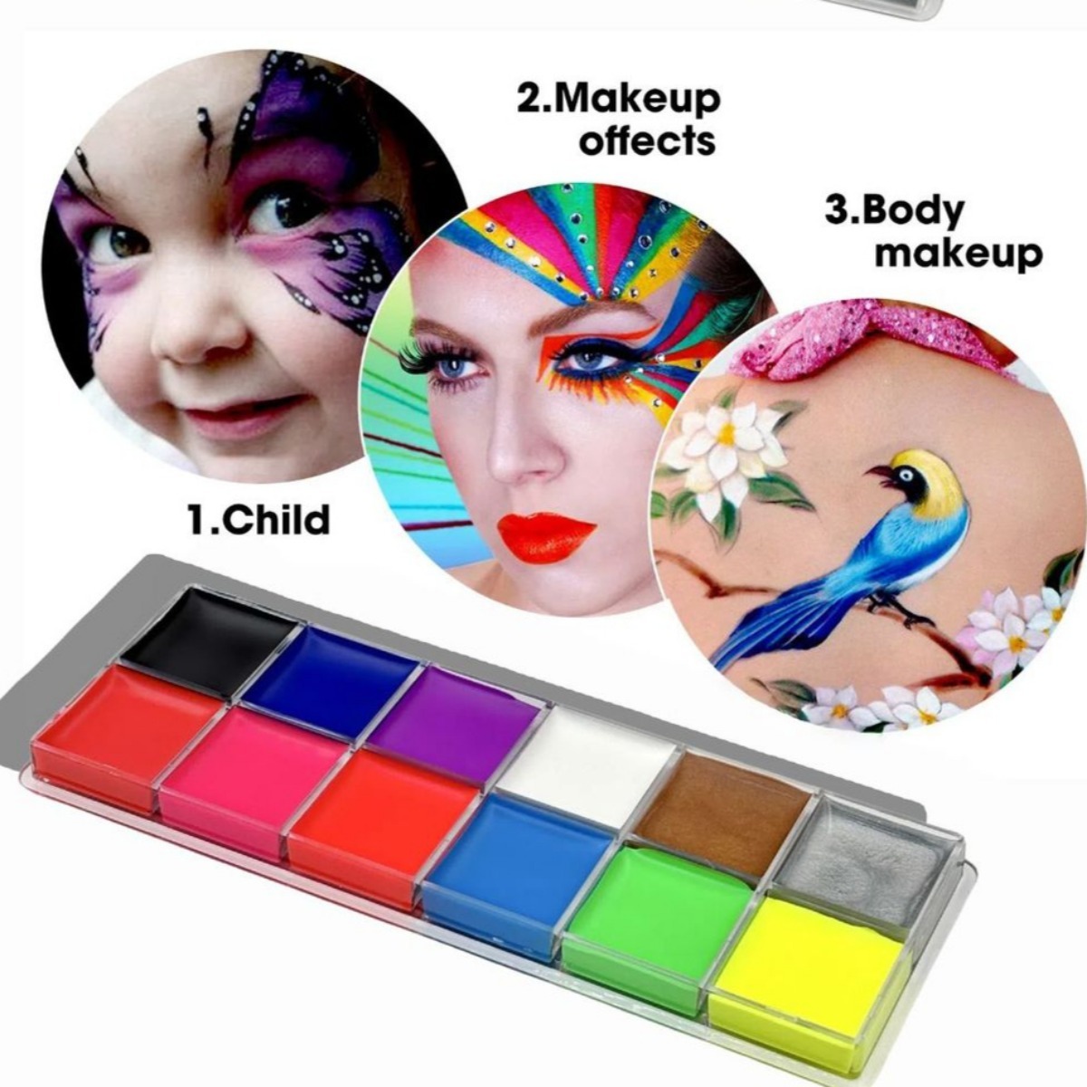 Halloween & Christmas Face & Body Paint - Professional Makeup Palette ...