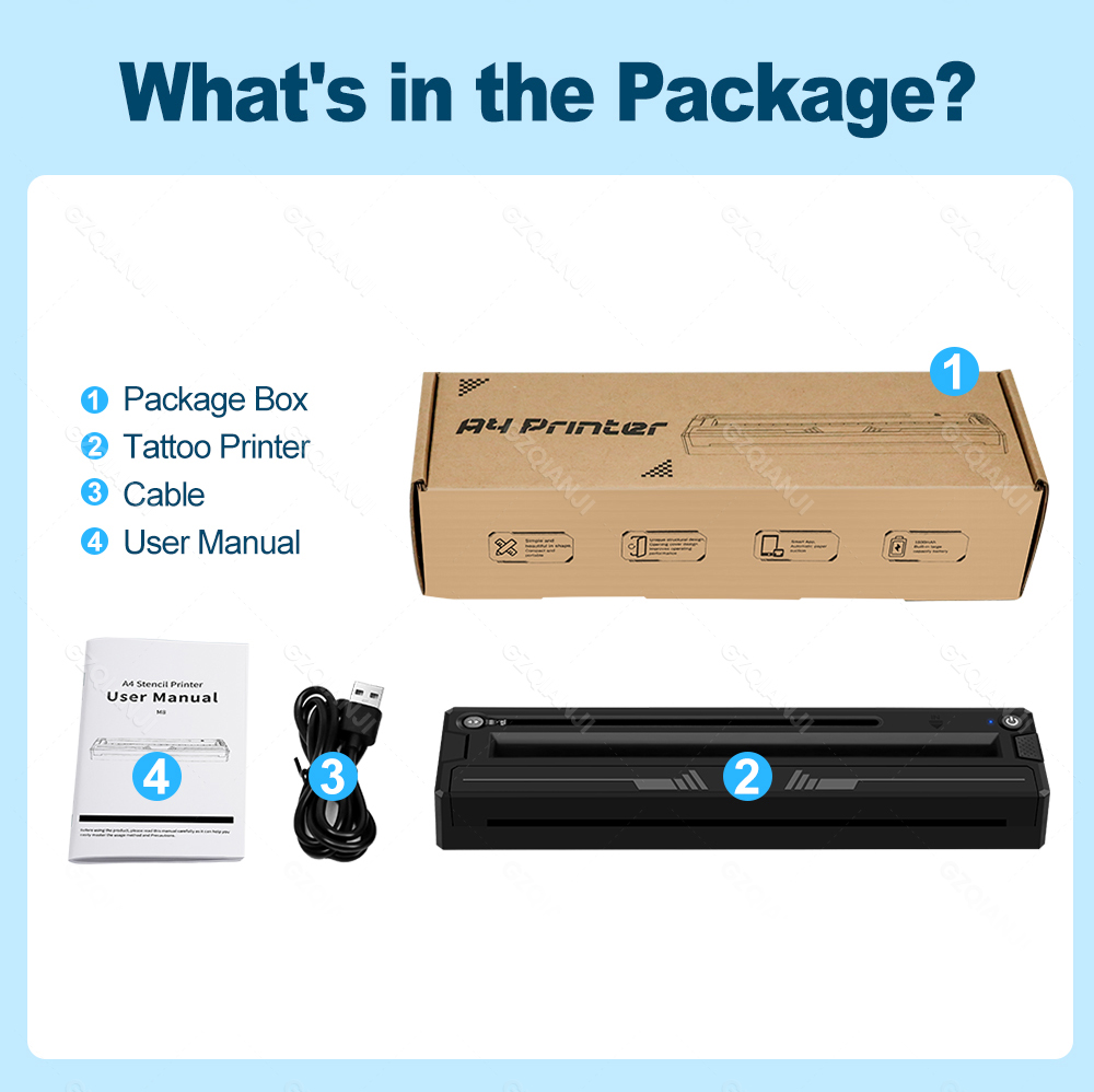 Tattoo Transfer Printer M8 Wireless Bluetooth Tattoo Printer Compatible ...