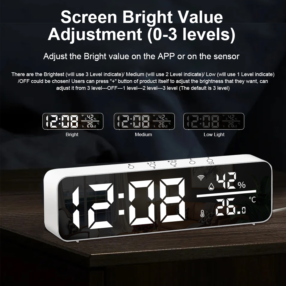 Alarm Clock Support for Tuya WiFi Temperature Humidity Sensor Time ...