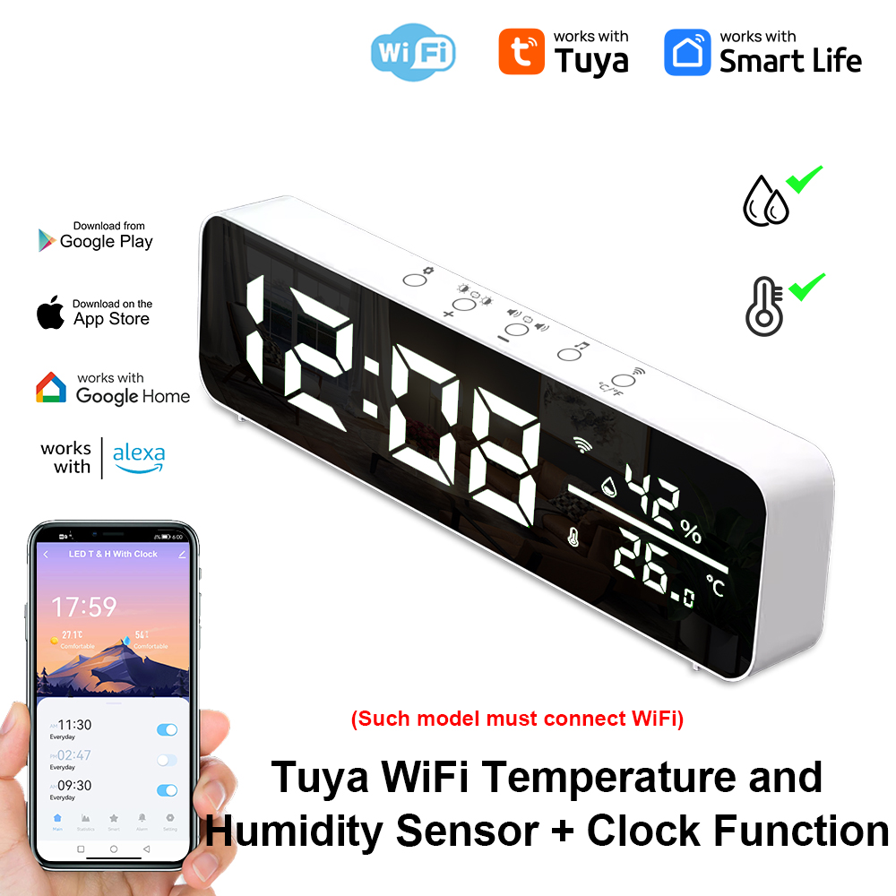 Alarm Clock Support for Tuya WiFi Temperature Humidity Sensor Time ...