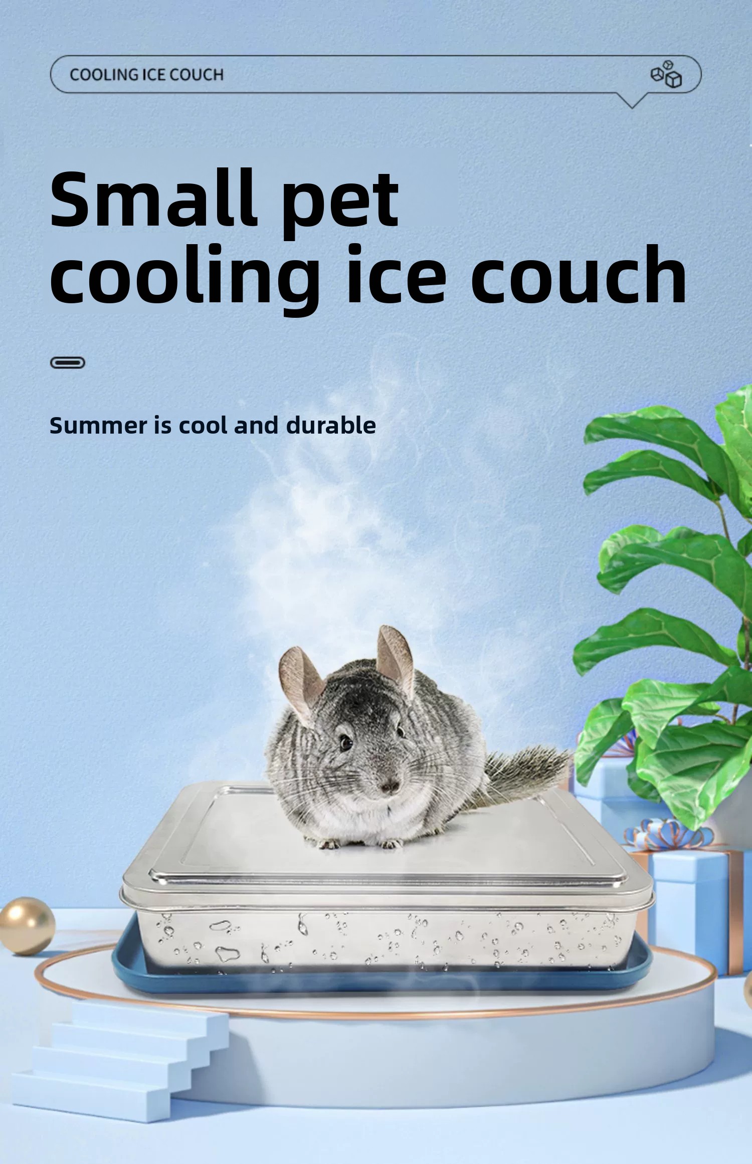 Chinchilla Cooling Aluminum Plate & Ice Bed - Summer Cooling Mat for ...
