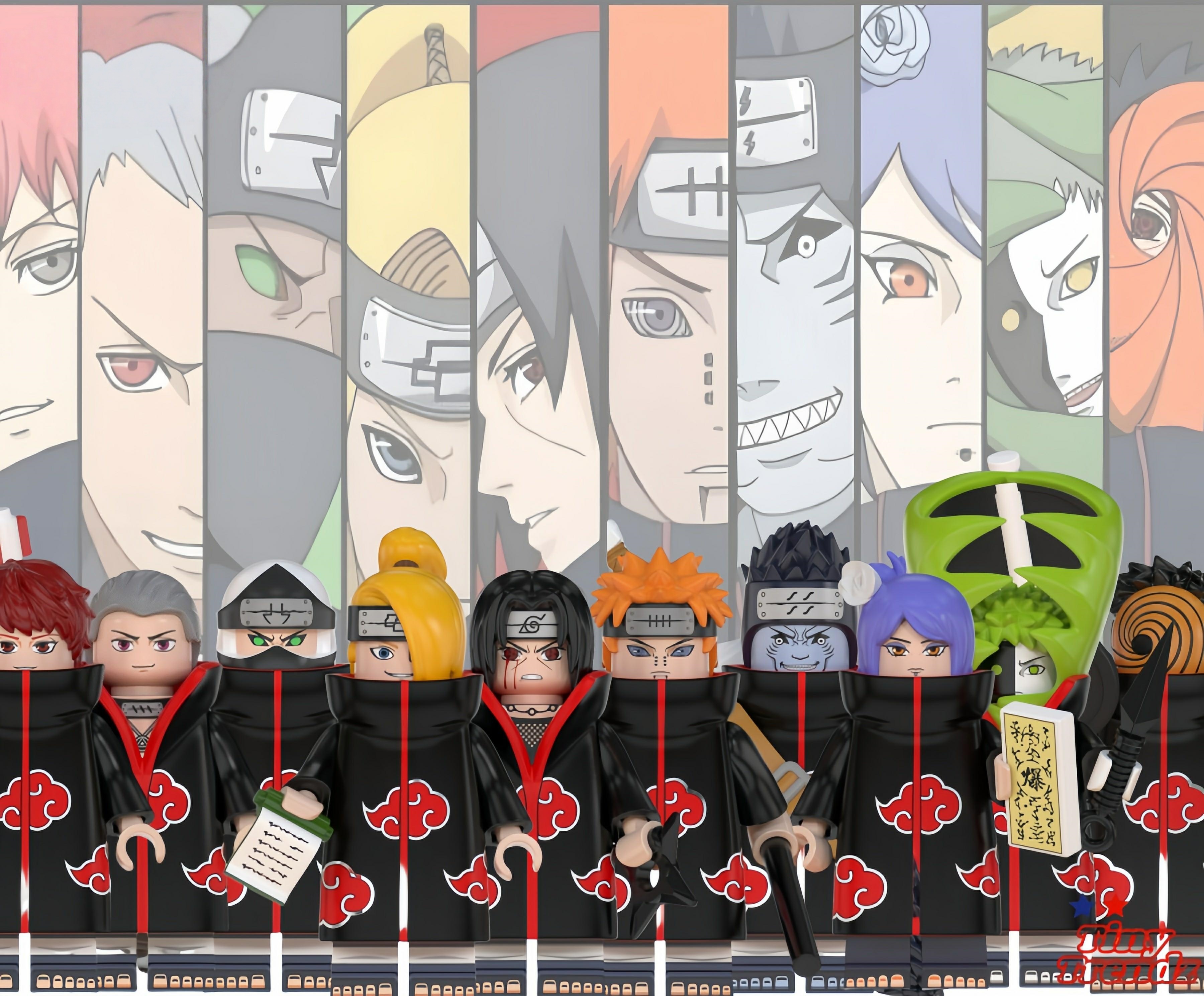 Naruto Akatsuki Set Ornaments and Decorations Toys Mini Building Blocks ...