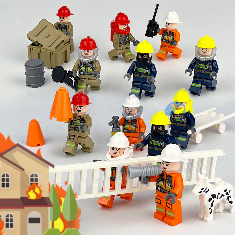 Firefighter Building Block Toy Set Firefighter Mini Doll Fire Equipment ...