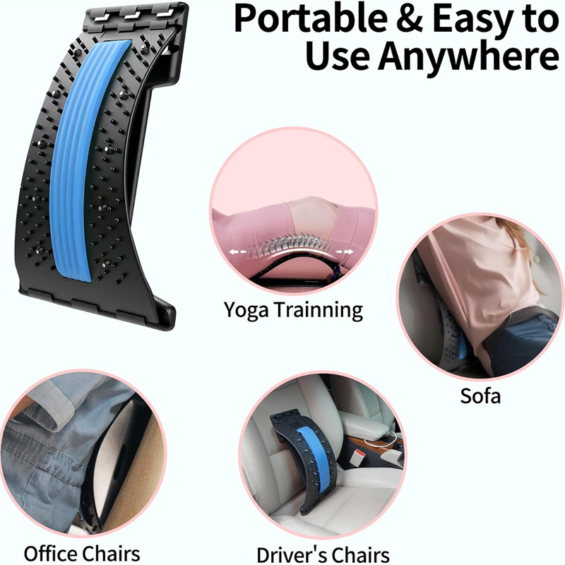 thumbnail image 2 of SEXIEE Back Stretcher, Pneumatic Inflatable Lumbar Support Board With Hand Pump & Release Valve, Stepless Height Adjustment, Decompression-Style Stretching, Cracking Device Alternative (Green 2 of 14