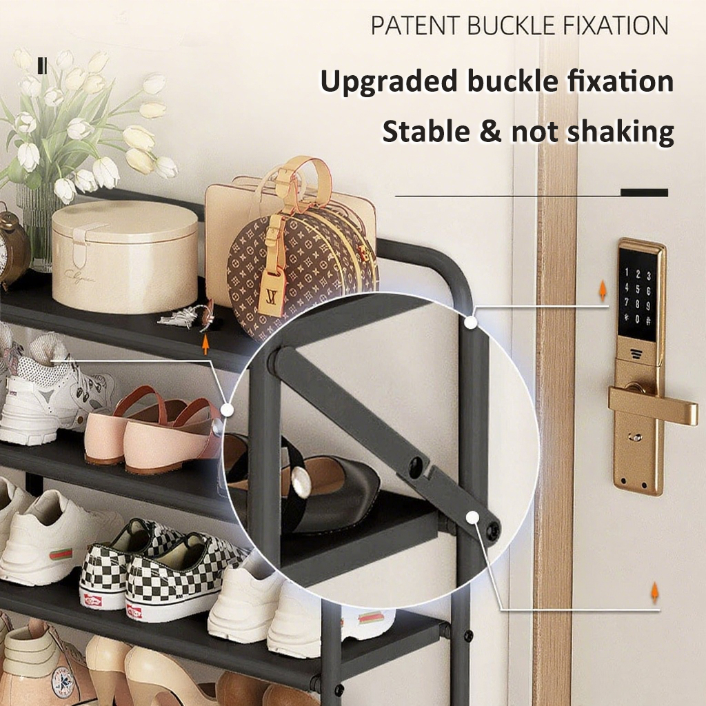 LiviEase Foldable Shoe Rack Pro-Patented Snap-On in 3s, Solid Dustproof ...