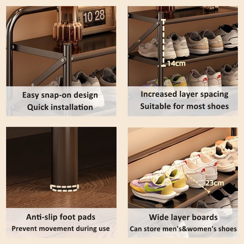 LiviEase Foldable Shoe Rack Pro-Patented Snap-On in 3s, Solid Dustproof ...
