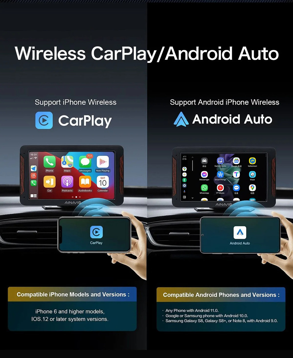 CarPlay AI Box Carplay Car Android Video Wired to Wireless CarPlay ...