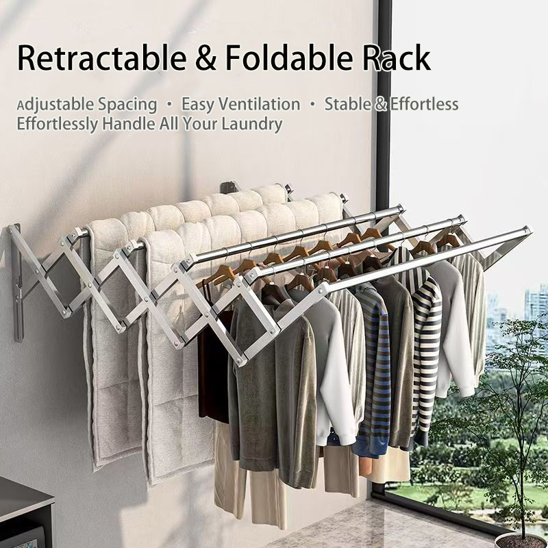 4/5Bar 1-2M Stainless Steel Clothes Outdoor Hanger Drying Rack ...