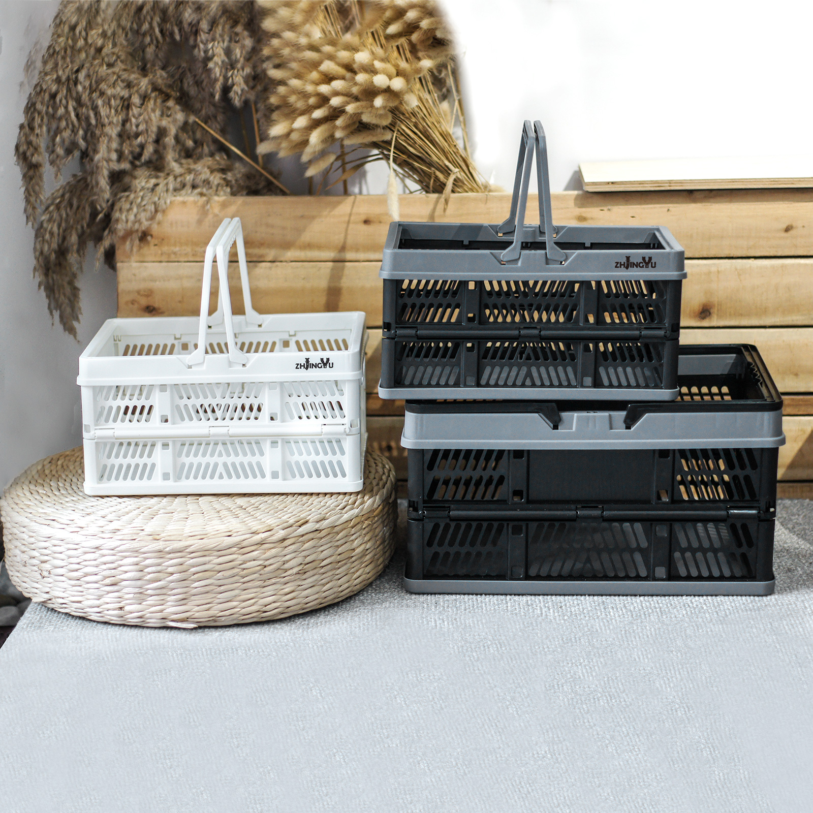 [ZHJINGYU] Foldable Storage Basket | Portable Collapsible Basket for ...