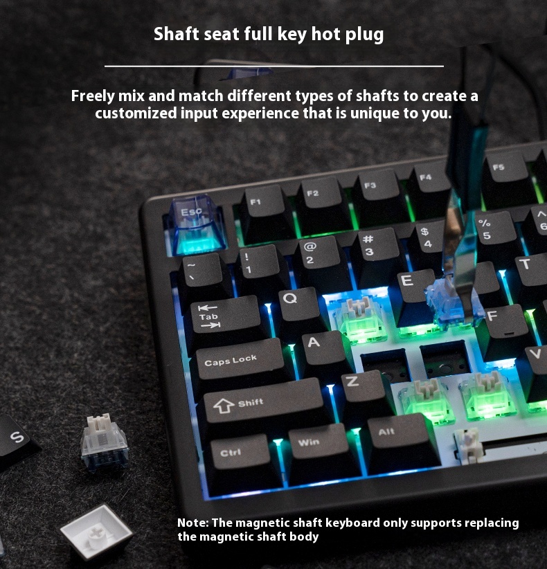 EPOMAKER HE80 Wired Magnetic Keyboard Hot swappable RGB 8K GASKET ...