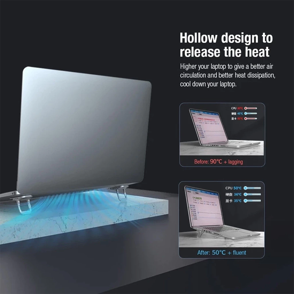 [24 Hours Delivery] Laptop Stand 2PCS Mini Foldable Portable Computer ...