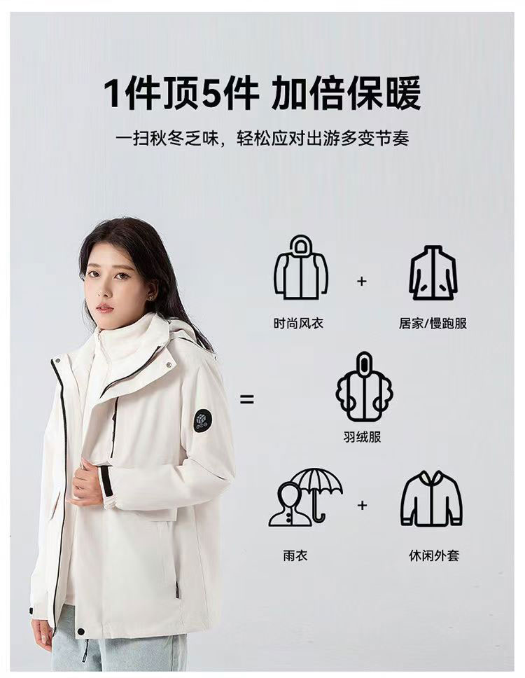 VUUG Women Hooded Jacket - Thickened Winter Coat Hiking - Windproof ...
