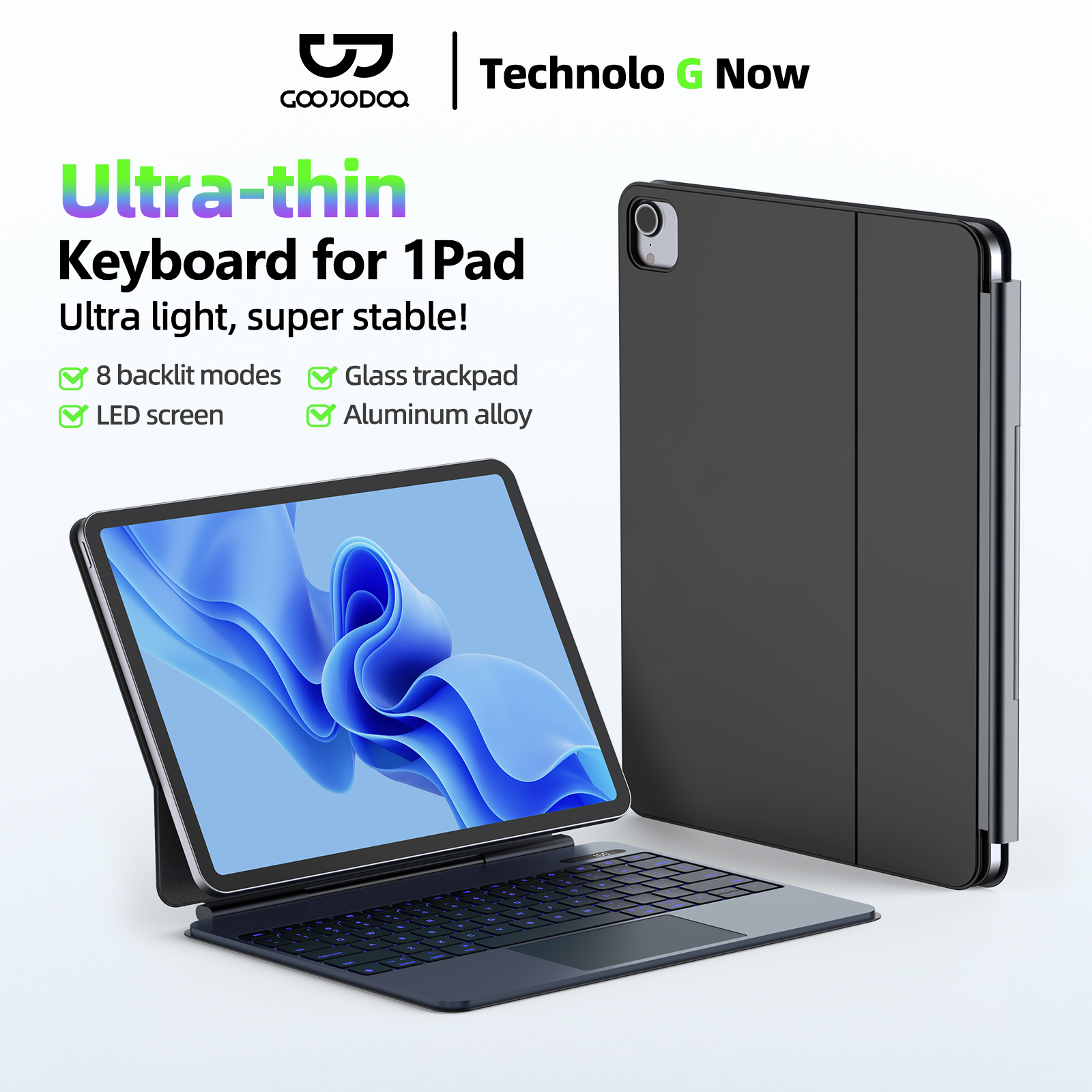 GOOJODOQ Lightweight Control Keyboard for iPad Magnetic Connection ...