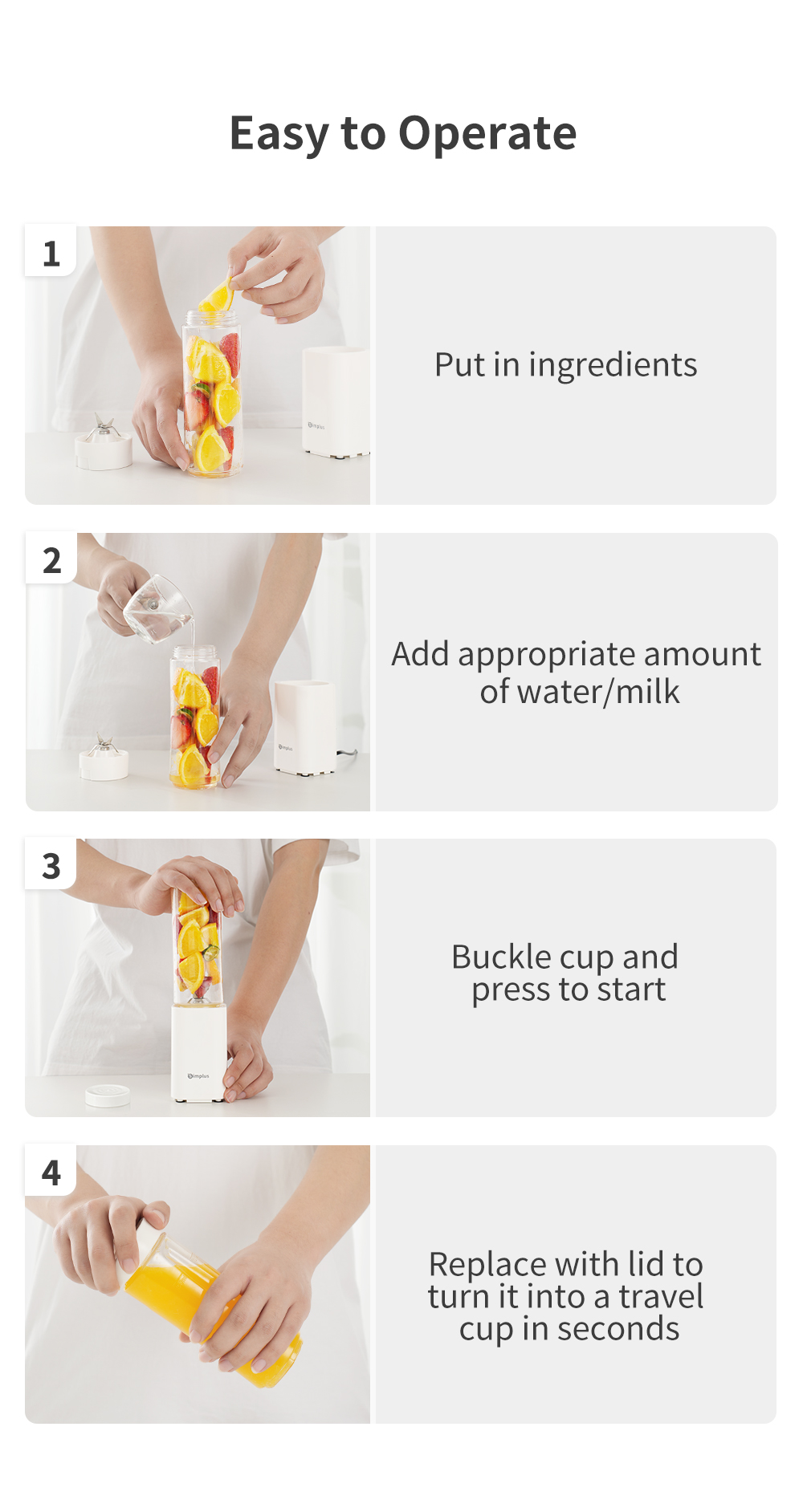 Simplus Portable One Person Mini Blender With Travel Cup Design (0.52kg ...