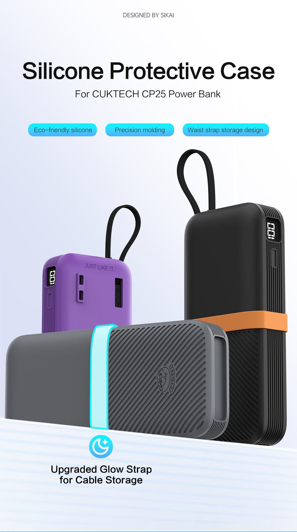 Étui De Protection En Silicone Pour CUKTECH CP25 20000mAh Power Bank
