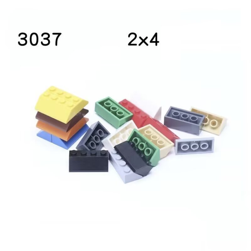 Small Particles Compatible 3037 2x4 Slope Roof Brick Building Blocks ...