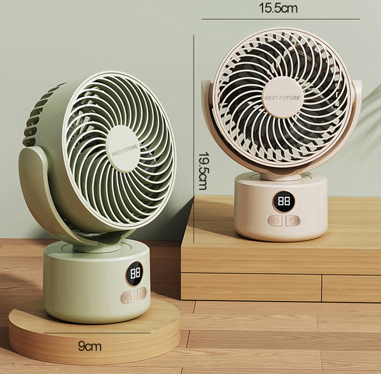 Kipas meja angin Desk Fan Rechargeable Wireless USB 10,000mAh Battery ...
