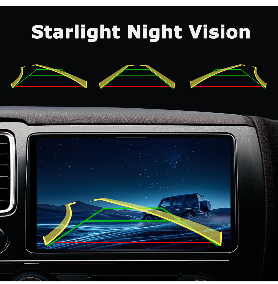 AHD 1080P Dynamic Trajectory REVERSE CAR CAMERA with Moving Guidelines ...