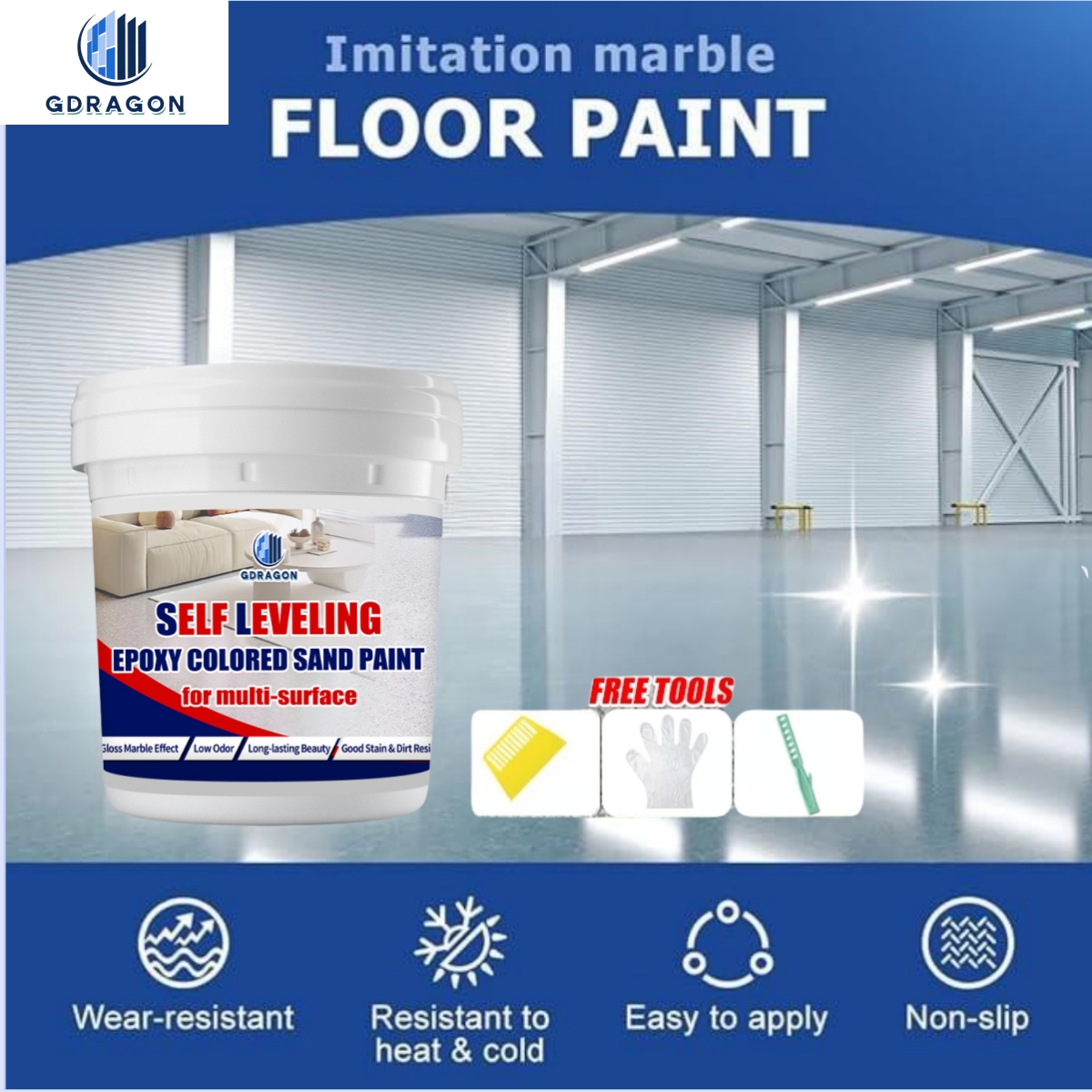 [24 hours shipping] colour sand floor paint 1000ml epoxy colour sand ...