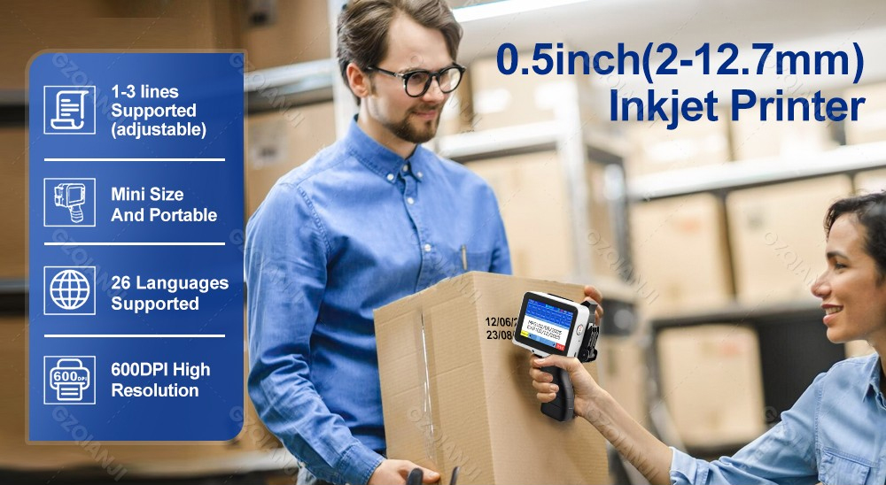 Mini Handheld Inkjet Printer Text, Date/Time, Counter, Logo Printing ...