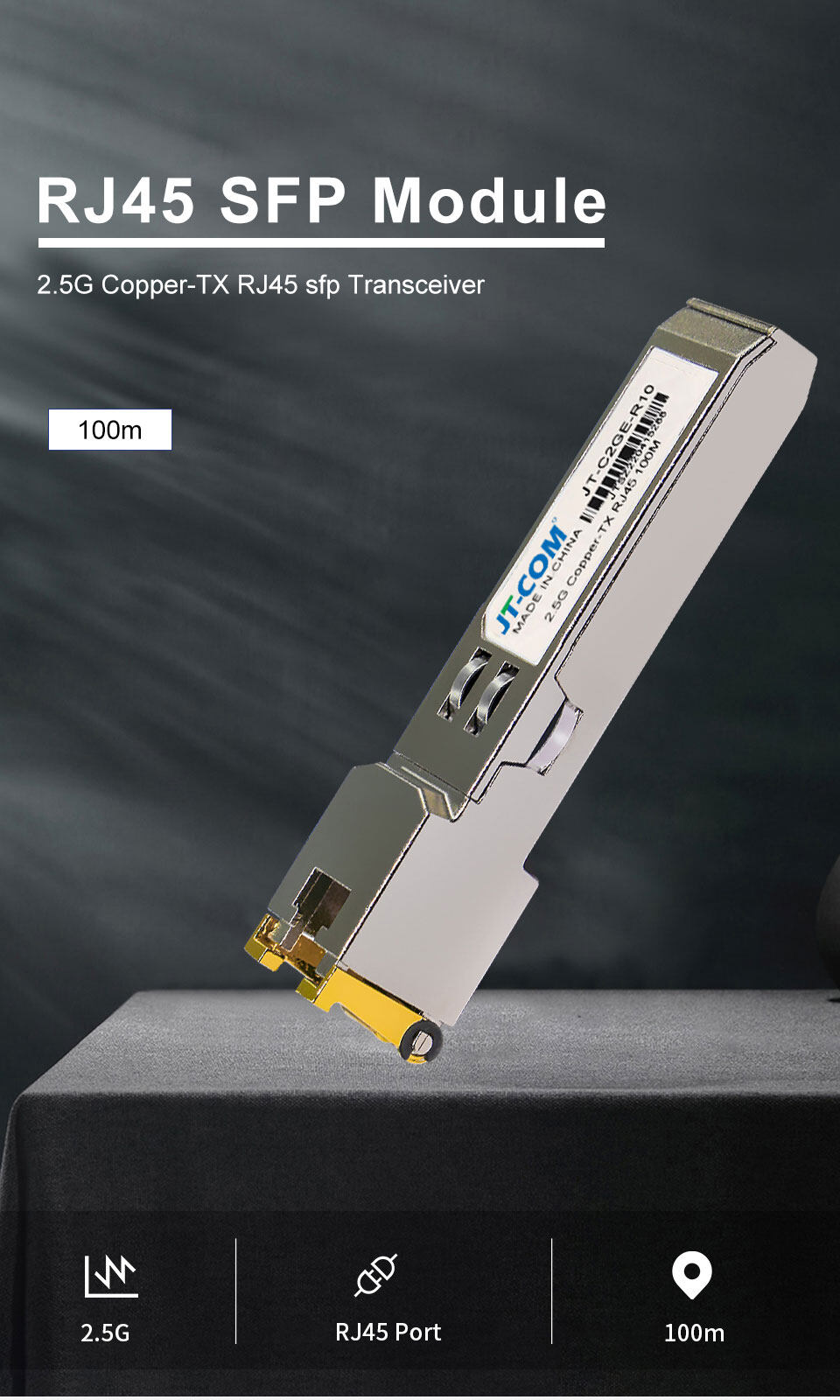 JT-COM 2.5G RJ45 Copper SFP Module 100m 2.5GBase-Tx Ethernet Fiber ...