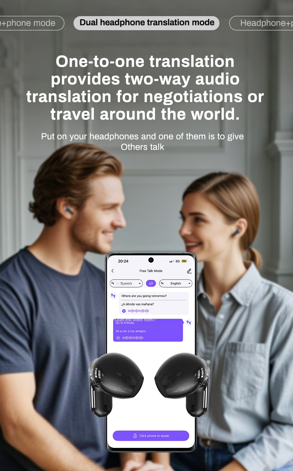 HTC NE20 AI Translator Earbud Wireless Bluetooth Earphone Original 134 ...